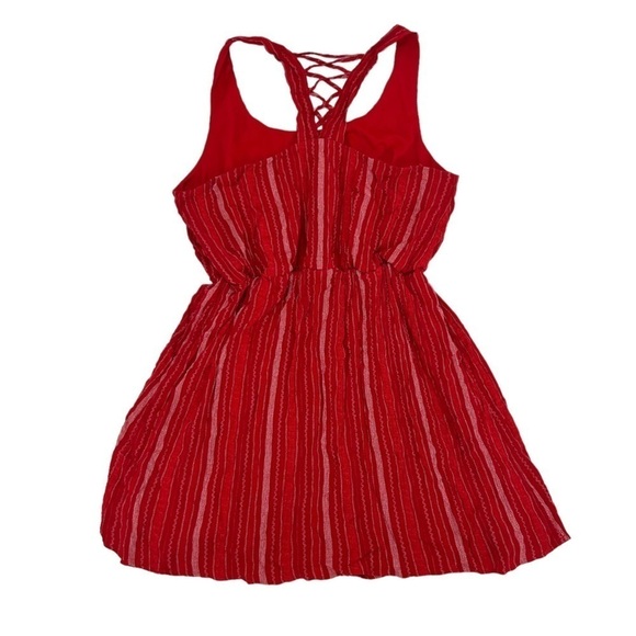 Xhilaration Red White Sleeveless Cinched Waist Dress Size 1X Women's - Picture 3 of 5